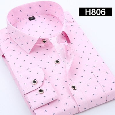 

Men Casual Shirt Fashion Long Sleeve Printing Spring Autumn Slim