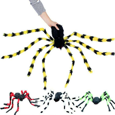 

30/75/120cm Large Size Plush Spider made of wire and plush two style Funny Toy for party or Bar KTV halloween