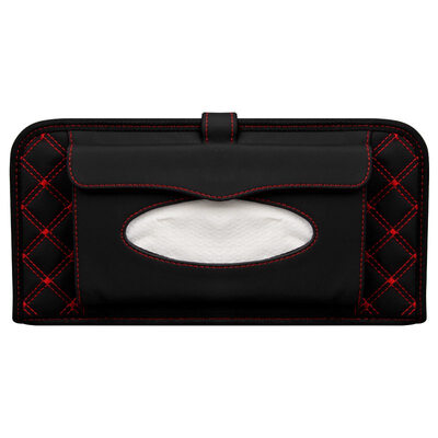 

Fun car multi-function CD disc paper clip hanging door visor wipes tissue box set ya black red line