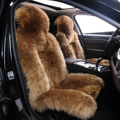 

Antarctic nanjiren wool cushion winter car seat mat pad car mat lambskin long hair single seat cushion cushion winter car front row single seat light coffee color