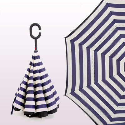 

opposite direction umbrella double-deck long umbrella men and women sun umbrella originality windbreak car Hands-free stand agains