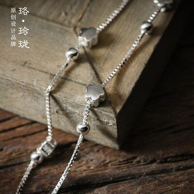 

Luo Linglong s925 sterling silver plum blossom bracelet simple personality temperament retro birthday Valentine's Day gift origina