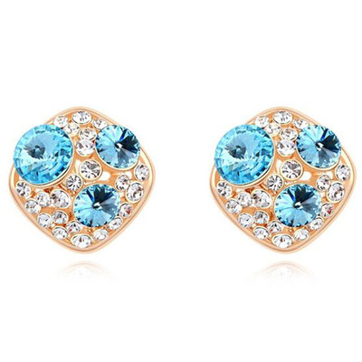 

Austrian Crystal Round Geometric Stud Earrings Fashion Jewelry Womens Accessories Anniversary Gift 16694