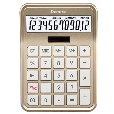 

Qixin COMIX 12-bit light energy dual power Taiwan Taishang fashion calculator local gold C-9S