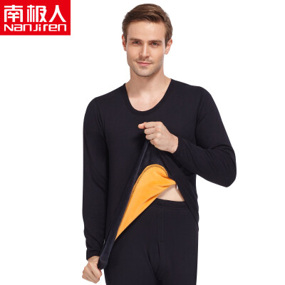 

Antarctic warm underwear men&women thickening plus velvet one cold winter warm armor youth middle&old aged Qiuyi Qiuku suit mens Navy  175100