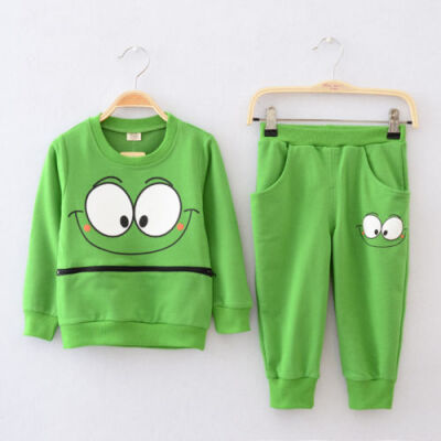 

Baby Boys Girls Kid Pullover Tops Sportswear Tracksuit Outfit Smiling Face Suits