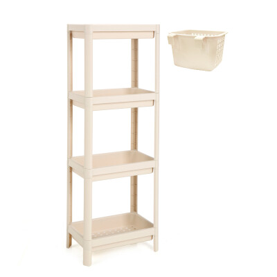 

Revitalization of four-tier racks with basket Bathroom storage rack storage rack corner rack bathroom finishing rack bathroom kitchen storage rack CH1434