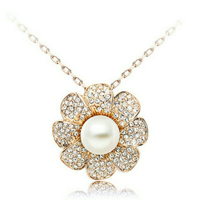 

Yoursfs® 18K Rose Gold Plated Pearl Flower Necklace 2014 Новые ювелирные изделия Arriavl Fashion