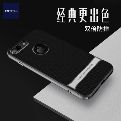 

Locke ROCK Apple 7plus mobile phone shell iphone7plus protective sleeve shatter-resistant silicone soft shell Les Series titanium gray