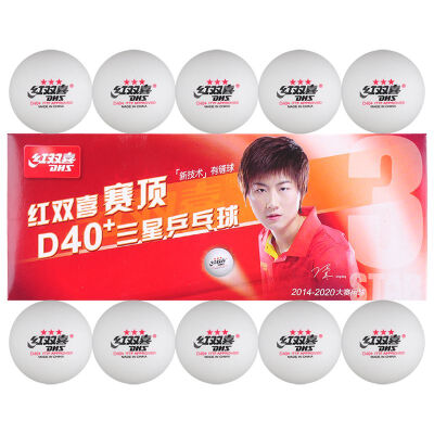 

DHS Red Double Happiness Table Tennis Samsung Match Top ABS New Material 40 3 Star Professional Competition Ball White