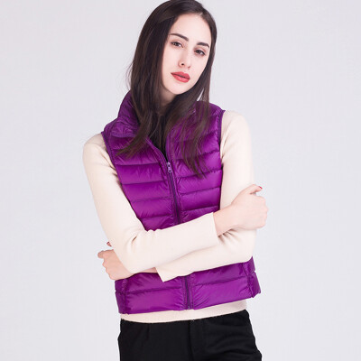 

City plus CITYPLUS 2017 winter new style women's clothing collar collar self-cultivation vest wild light down vest vest CWYR179654 deep purple M