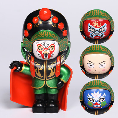 

Weilong creative birthday gift to send girls Sichuan opera face doll doll ornaments Chinese characteristics abroad gifts to send foreigners to friends green