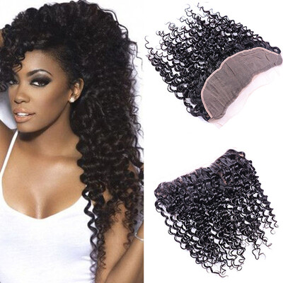 

7A13x4 Brazilian Virgin Hair Deep Wave With Closure Ear To Ear Lace Frontal With Baby Hair Deep Wave Brazilian Hair With Closure