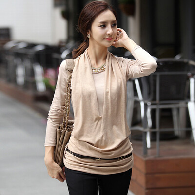 

Autumn new large size loose long women's long-sleeved T-shirt shirt shirt