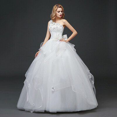 

2017 new wedding dresses one shoulder uniform wedding dress