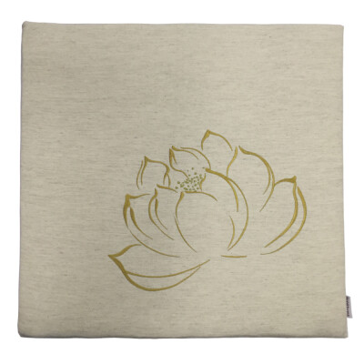 

Nobildonna Lotus Pattern Linen Embroidery 60*60*3cm Square Chinese Style Floor Cushions Chair Pads Tatami Meditation Cushion