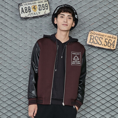 

Semir Jackets Male 2017 Fall New Baseball Men Men Collar Split Personality Jacket 12316081316 Flower Gray S