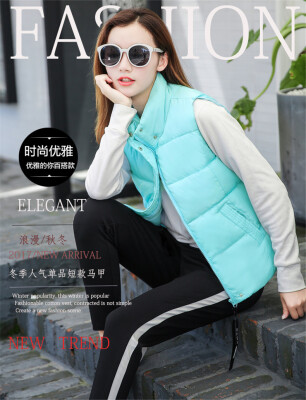 

2017 autumn and winter new cotton vest Korean version of the short section of the collar down feather cotton machetes student vest