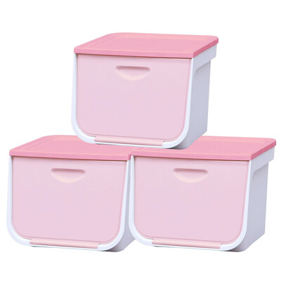 

Alice IRIS environmental plastic storage storage box storage box clamshell storage box M white powder 3 Pack