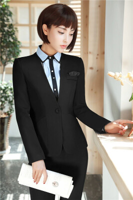

Novelty Grey Long Sleeve Autumn Winter Formal Blazers Jackets Coat For Ladies Office Business Professional Outwear Female Tops