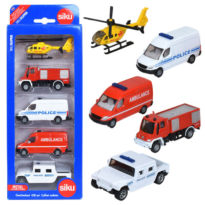 

Siku Shigao German brand toy car model simulation helicopter fire truck police police car alloy car model trolley - police gift installed SKUC6289