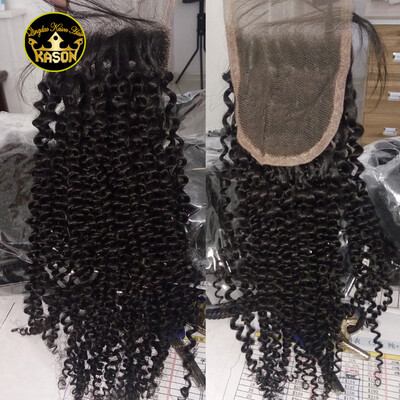 

Kason Human Hair Closure Tight Thick Kinky Curly Hair Closure Brazilian Virgin Hair Lace Closure Bleached Knots Baby Hair