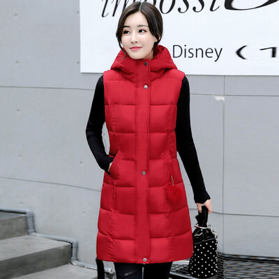 

Cotton vest female jacket 2017 autumn and winter new Korean version of the body in the long paragraph feather cotton mover vest