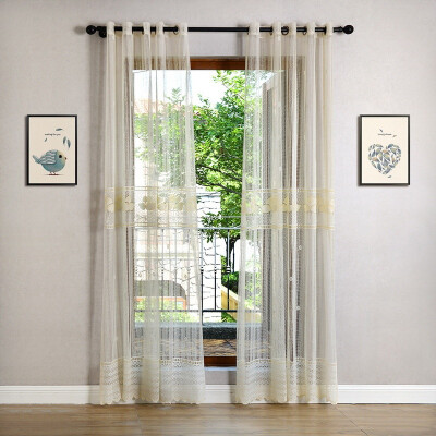 

Stylish Floral Flower Tulle Door Shower Window Curtain Drape Panel Sheer Valance