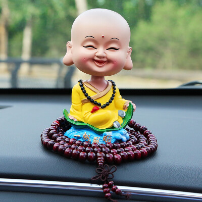 

Biaz car ornaments pendant cartoon creative shaking head small monk ornaments ornaments BHS01 car supplies interior decorations cute doll Maitreya smooth sailing