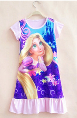 

Baby Kids Girls Tangled Rapunzel Princess A-line Pink Nightgown Sleepwear Dress