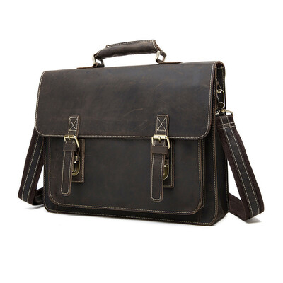 

Dalfr Crazy Horse кожа Сумки 18 дюймов Crossbody Пояса из натуральной кожи Курьерские сумки Для мужчин Портфели Сумки на плечо