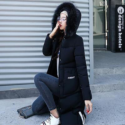 

long paragraph down jacket 2017 winter new cotton jacket women large size thick knees down jacket