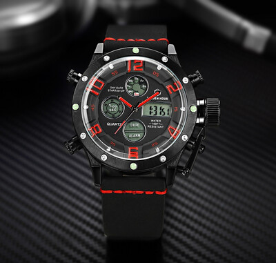 

Golden hour Top Luxury Brand Waterprof Men leather Band Sport Watches Quartz Analog Digital Army Military Wristwatch
