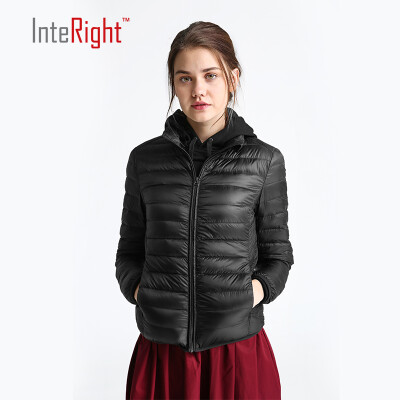

INTERIGHT 90 white duck down lady collar ultra-light portable down jacket sky blue  code