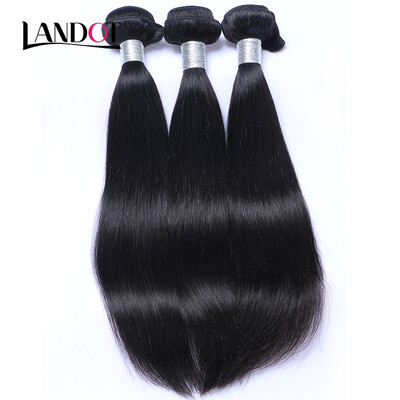 

8A Brazilian Virgin Hair Straight 100 Human Hair Weave 3 Bundles Lot Virgin Brazilian Remy Hair Extensions Natural Black Can Dye