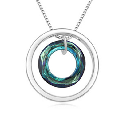 

Round Pendant Necklaces Jewelry Crystal High Quality Famous Brand Accessories Anniversary Gift 17504