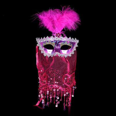 

Halloween Festival Party Plastic Fashion Color Velvet Mask Decoration Accessories