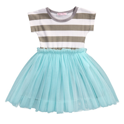 

Baby Girls Toddler Kid Princess Striped Cute One-piece Dress Summer Skirt Formal