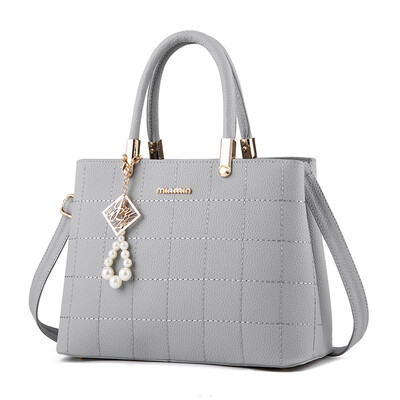 

Women's Handbag Classic Elegant Solid Color Plaid Embossed Bag