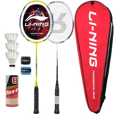 

Li Ning LI-NING Мужские и женские две комплекты A100 Полный желтый карбоновый бадминтон рэкет Пара Beat Двойной выстрел (резьба)