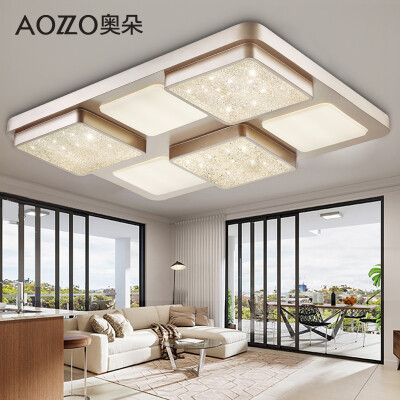 

Austrian house decorated (AOZZO) living room LED ceiling lamp rectangular crystal ultra-thin simple modern bedroom lighting 80 * 60CM Promise Polishing 90W CL30969GF