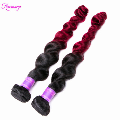 

Rosemary Hair Products Virgin Malaysian loose Wave Ombre Hair Extensions Two Tone Ombre Brazilian Hair Weave 2Pcs