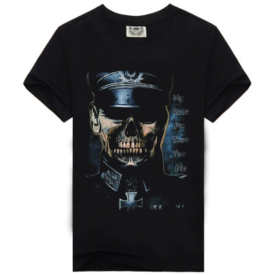 

Men's Black 3D Graphics Printed Rock Skull Pattern Short Sleeve T-Shirt Top Tee Shirt -XXXLSkull Army