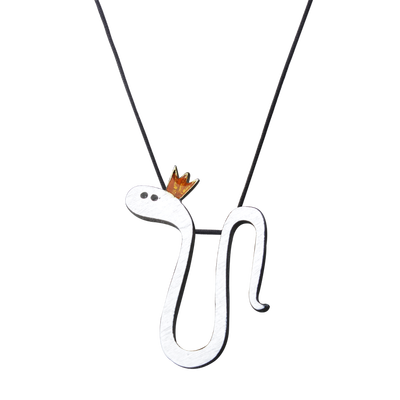 

Luo Linglong s925 sterling silver snake pendant necklace anti-allergy simple temperament personality fresh hand original gift