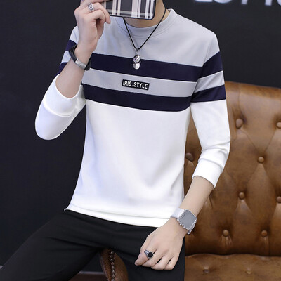 

2017 autumn and winter round neck pullover Slim t-shirt long-sleeved trend men's casual sweater as gift for men