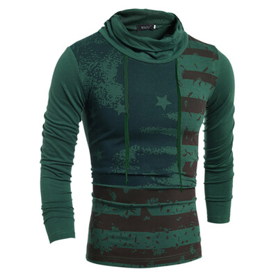 

HEYKESON Men T-Shirt MenS Fashion Sling High Collar T Shirt Long Sleeve Shirt Men Slim Men T-Shirt Tees&Tops XXL TRDS