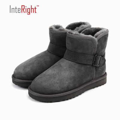 

INTERIGHT fur one warm low tube bare boots snow boots womens boots womens shoes gray 39