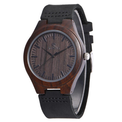 

Fashion Luxury Natural Handmade BlackWood Watch Ebony wooden Watches Business waterproof men's watches quartz watch