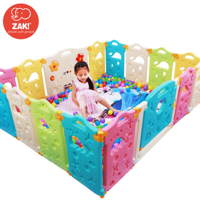 

zak! Children's game fence baby crawling safety fence baby toddler indoor and outdoor playground colorful ocean fence outdoor toys 14 small pieces + door bar + game bar