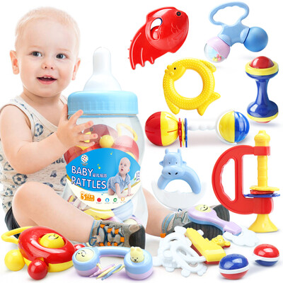

Ao Zhi Jia AoZhiJia baby toys Early childhood rattle newborn baby puzzle Teether rattles 0-1 years old toy set Bottled milk bottle 12 sets